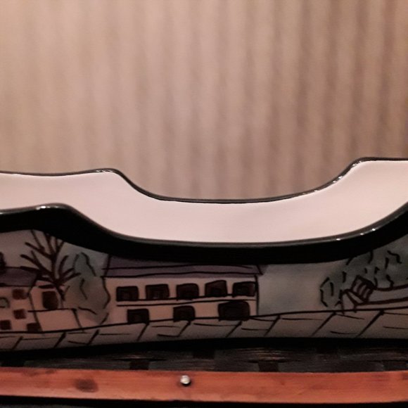 Milson & Louis Cracker Baguette Server Holder Hand Painted Ceramic - Picture 3 of 9